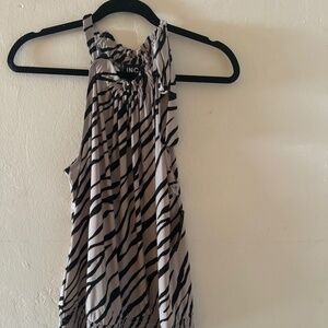 INC Sleeveless Cream Top with Black Stripes